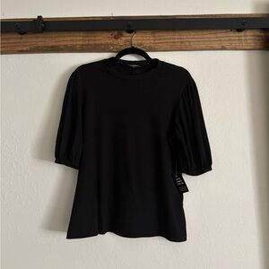 NWT Express Women’s M Black Puff Sleeve Blouse